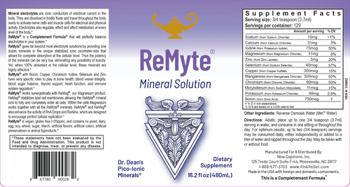 ReMyte - Ásványi oldat | Dr. Dean piko-ionos multi-ásványianyag oldata - 480ml